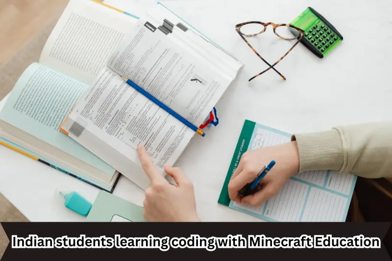 indian students learning coding with minecraft education