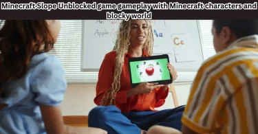 minecraft slope unblocked game gameplay with minecraft characters and blocky world