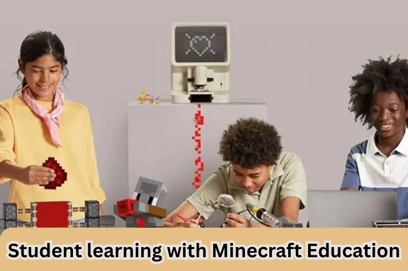 sStudent learning with Minecraft Educationtudent learning with minecraft education