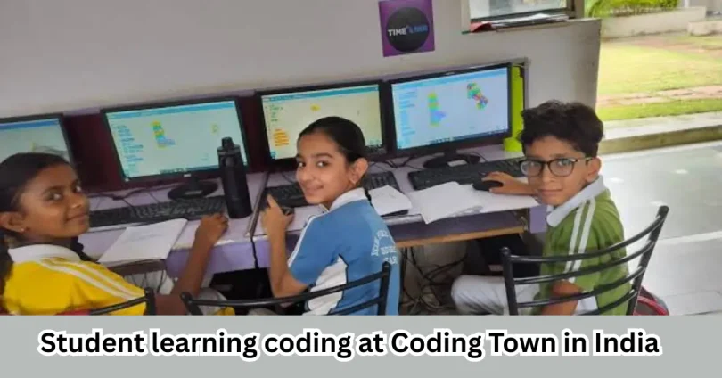 student learning coding at coding town in india