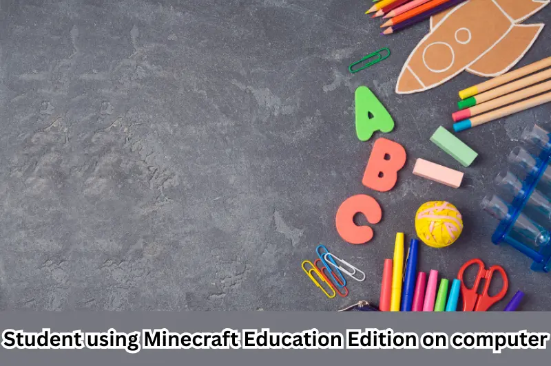 student using minecraft Education edition on computer