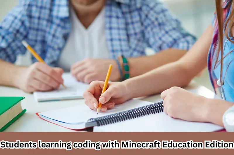 students learning coding with minecraft education edition