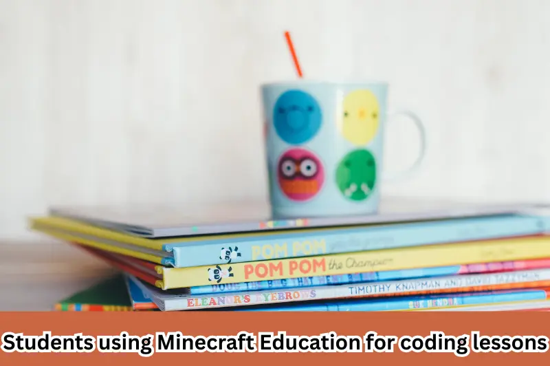 students using minecraft education for coding lessons