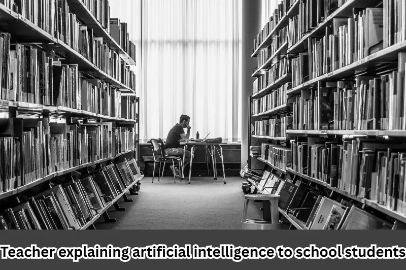 teacher explaining artificial intelligence to school students